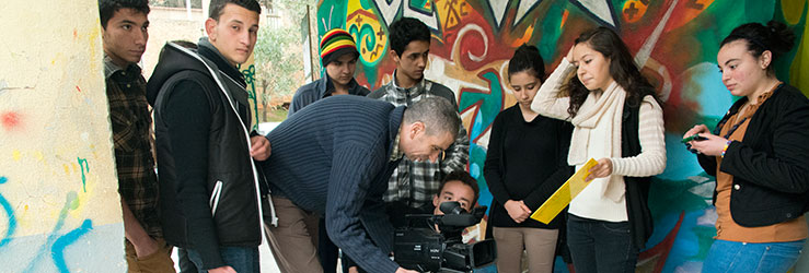 Tournage d'un film court métrage par le club audiovisuel de l'association Etoile culturelle d'Akbou. Photo : Antony Drugeon